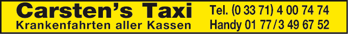 Anzeige Carsten´s Taxi Carsten Habbig