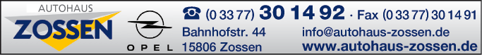 Anzeige Autohaus Zossen GmbH