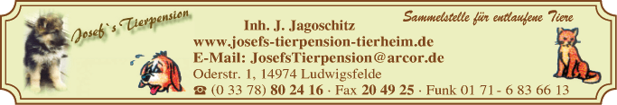 Anzeige TIERPENSION Jagoschitz