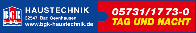 Anzeige BGK Haustechnik GmbH