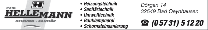Anzeige Haustechnik Karl Hellemann GmbH & Co. KG