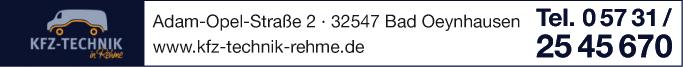 Anzeige KFZ-Technik in Rehme