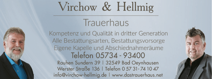 Anzeige Beerdigungen Virchow & Hellmig