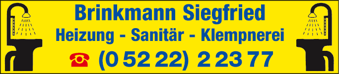 Anzeige Brinkmann Siegfried Heizung Sanitär Klempnerei