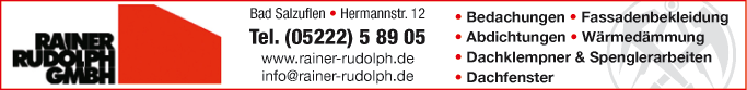 Anzeige Rainer Rudolph GmbH Dachdeckerbetrieb