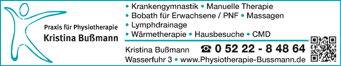 Anzeige Bußmann Krankengymnastik
