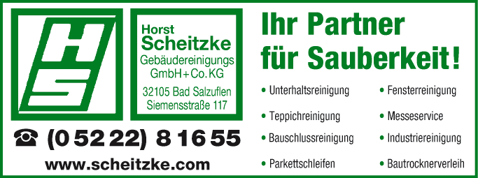 Anzeige Scheitzke Horst Gebäudereinigung GmbH & Co. KG