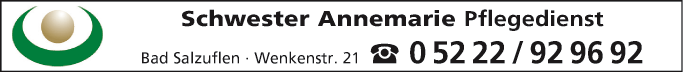 Anzeige Schwester Annemarie Pflegedienst GmbH & Co. KG