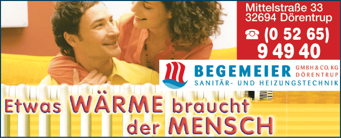 Anzeige Begemeier Gerd Sanitär- u. Heizungstechnik