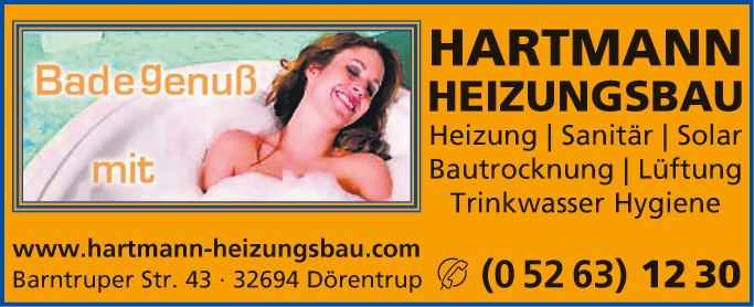 Anzeige Hartmann Heizungsbau GmbH