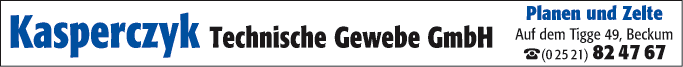 Anzeige Kasperczyk technische Gewebe GmbH