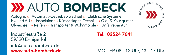 Anzeige Bombeck Kfz-Werkstatt - Kompetenz rund um Ihr Auto