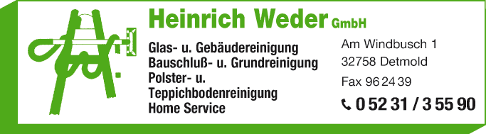 Anzeige Gebäudereinigung Heinrich Weder GmbH