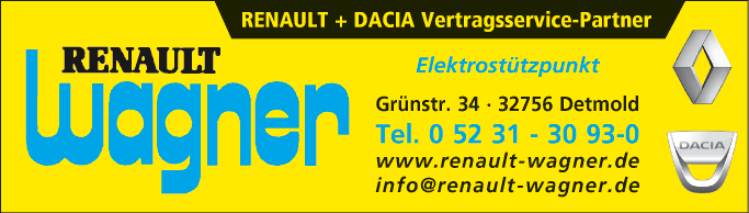 Anzeige Autohaus Wagner Renault und Dacia Vertragsservice-Partner
