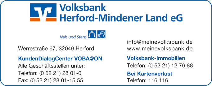 Anzeige Volksbank Herford-Mindener Land eG