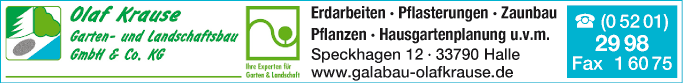 Anzeige Krause Olaf Garten- u. Landschaftsbau GmbH & Co. KG