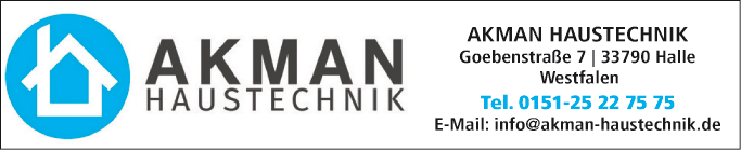 Anzeige Akman Haustechnik Inh. Anton Akman