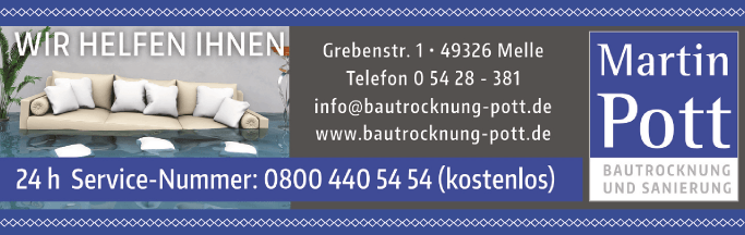 Anzeige Martin Pott Bautrocknung und Sanierungs GmbH