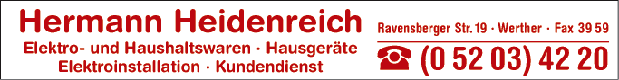 Anzeige Heidenreich Hermann Hausgeräte