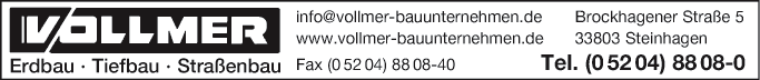 Anzeige Vollmer GmbH & Co. KG