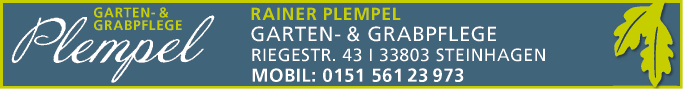Anzeige Plempel Rainer Garten-& Grabpflege
