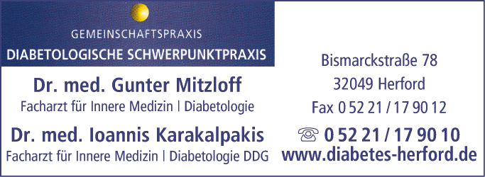 Anzeige Gemeinschaftspraxis Dr.med. Gunter Mitzloff,Dr.med. Ioannis Karakalpakis
