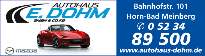 Anzeige Mazda Autohaus E. Dohm
