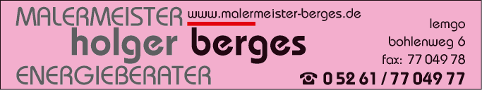 Anzeige Holger Berges Malermeister & Energieberater