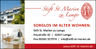 Anzeige Stift St. Marien zu Lemgo