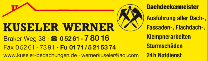 Anzeige Kuseler Werner Dachdeckermeister