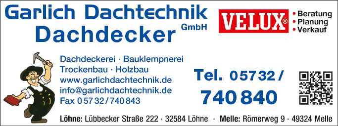 Anzeige Dachtechnik Garlich GmbH