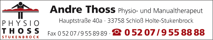 Anzeige Physio- & Manualtherapeut Andre Thoss