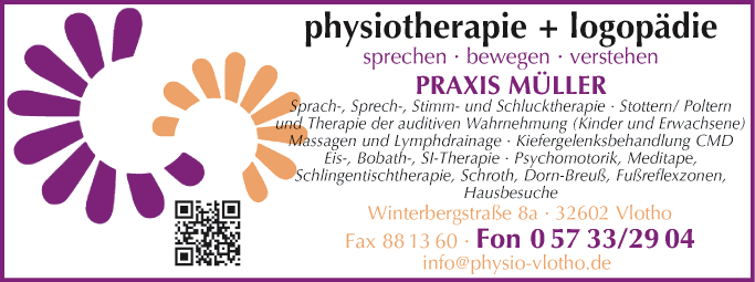 Anzeige Physiotherapie + Logopädie Müller