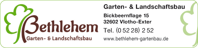 Anzeige Bethlehem Garten- u. Landschaftsbau