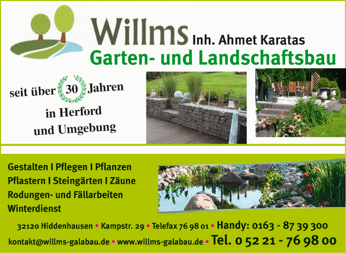 Anzeige Willms Garten- und Landschaftsbau