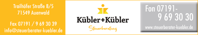 Anzeige Kübler + Kübler Steuerberatungsgesellschaft mbH