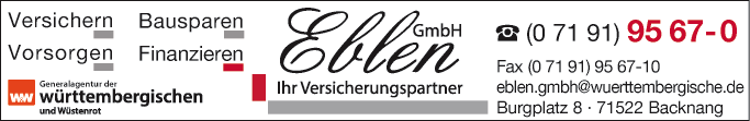 Anzeige Versicherungsbüro Eblen GmbH