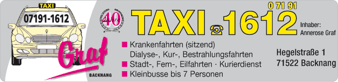 Anzeige Graf Annerose Taxiunternehmen