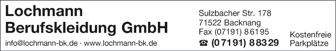 Anzeige Lochmann Bekleidung GmbH