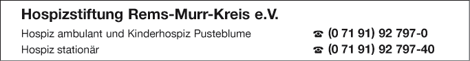 Anzeige Hospizstiftung Rems-Murr-Kreis e.V.