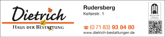 Anzeige Bestattungsinstitut Edmund Dietrich GmbH & Co.KG