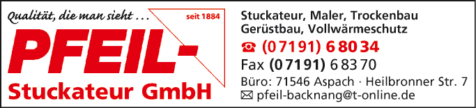 Anzeige Pfeil - Stuckateur GmbH