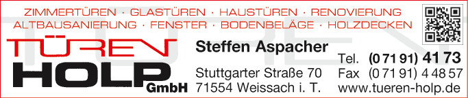 Anzeige Türen Holp GmbH