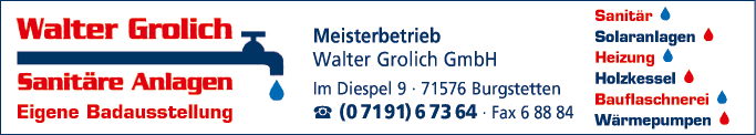 Anzeige Grolich Walter