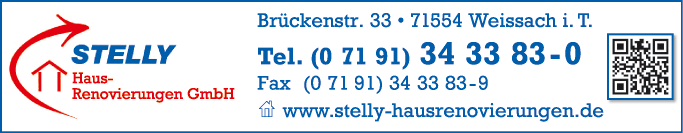 Anzeige Stelly Hausrenovierungen GmbH