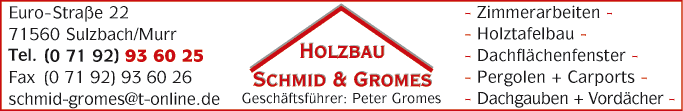 Anzeige Holzbau Schmid & Gromes