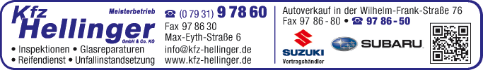 Anzeige KFZ-Hellinger GmbH & Co. KG