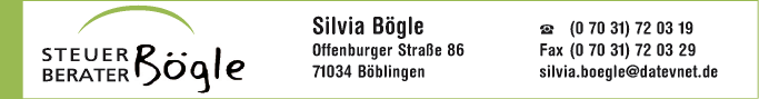 Anzeige Steuerberater Silvia Bögle