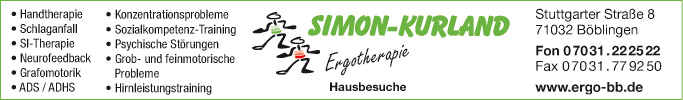 Anzeige Therapeutische Praxis Simon-Kurland