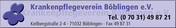 Anzeige Krankenpflegeverein Böblingen e.V.